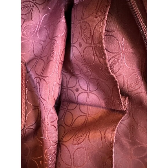 Fossil Red Leather Bag Shoulder Tote Satchel Handbag Pockets - Picture 8 of 11